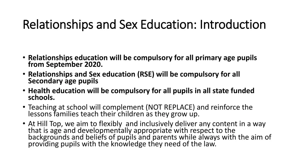 relationships and sex education introduction