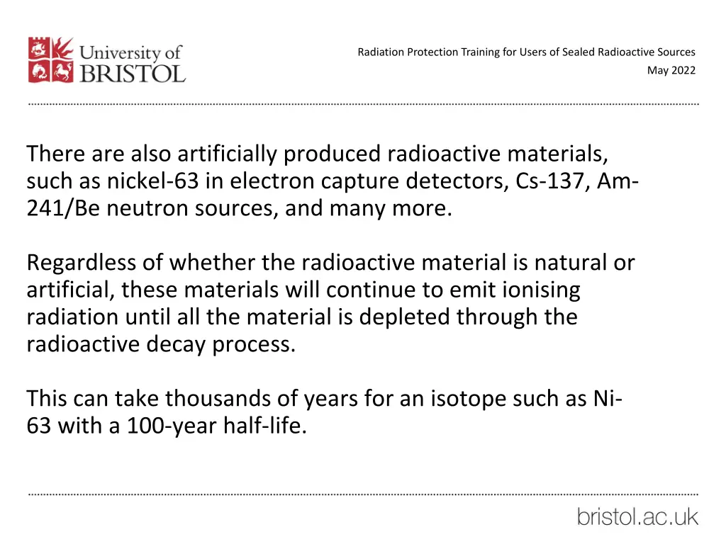 radiation protection training for users of sealed 13