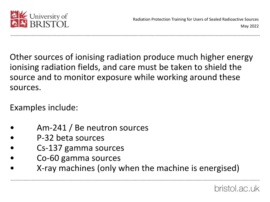 radiation protection training for users of sealed 28