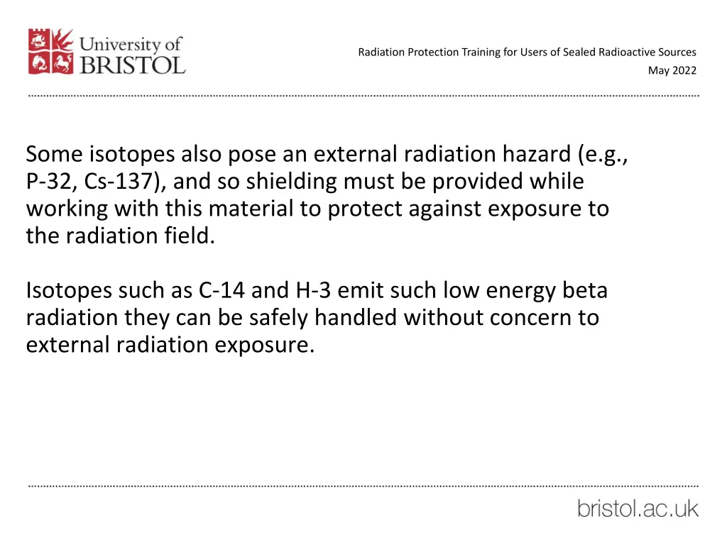 radiation protection training for users of sealed 44