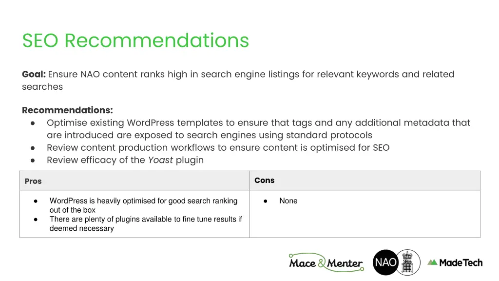 seo recommendations