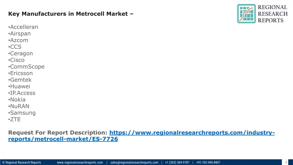 key manufacturers in metrocell market