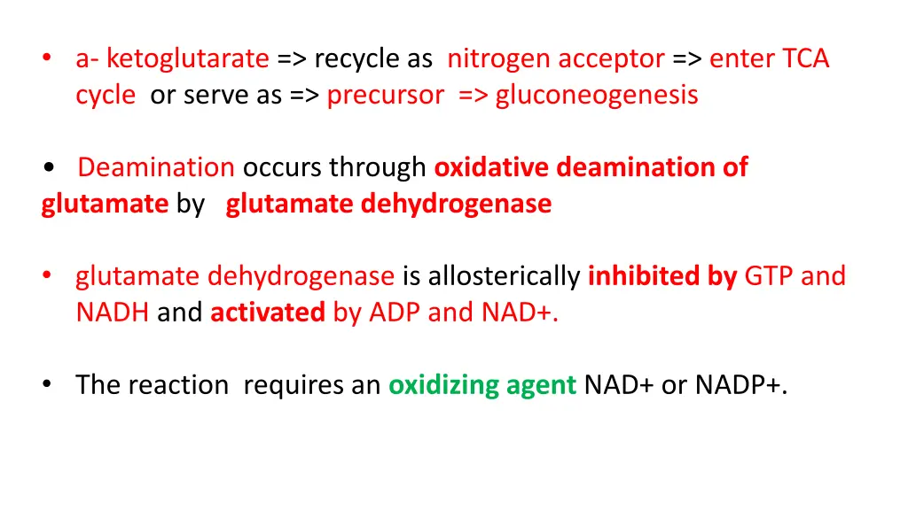 a ketoglutarate recycle as nitrogen acceptor