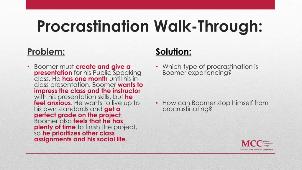 procrastination walk through