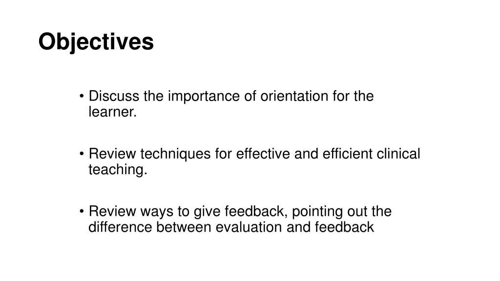 objectives