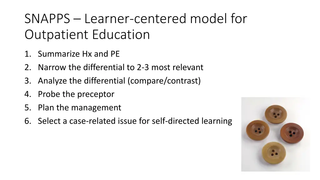 snapps learner centered model for outpatient