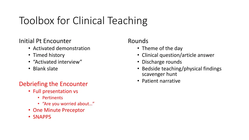 toolbox for clinical teaching 2