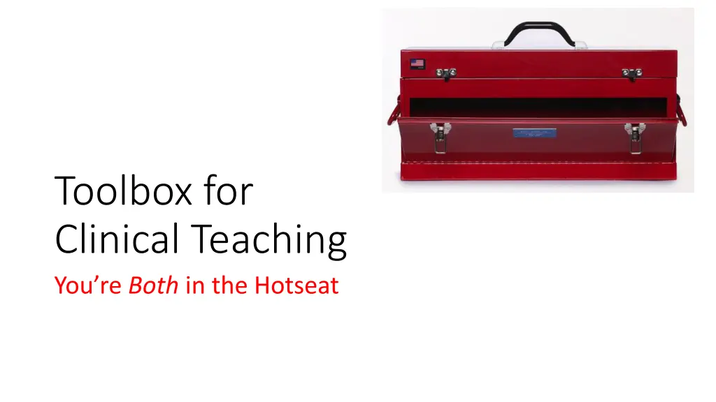 toolbox for clinical teaching you re both