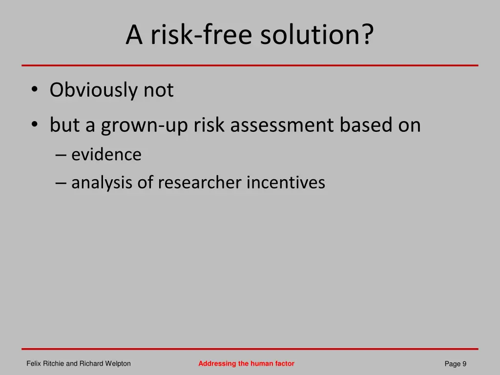 a risk free solution