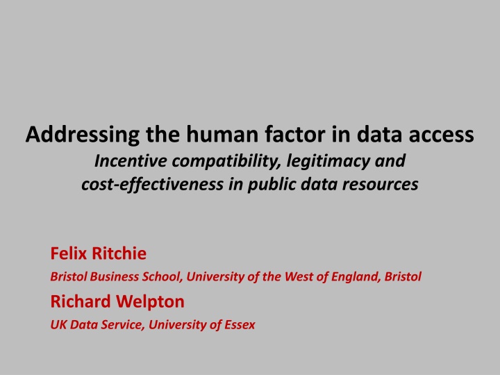 addressing the human factor in data access