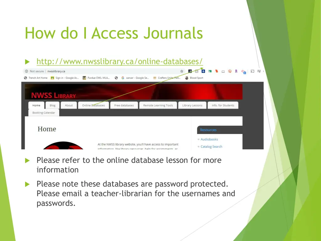 how do i access journals