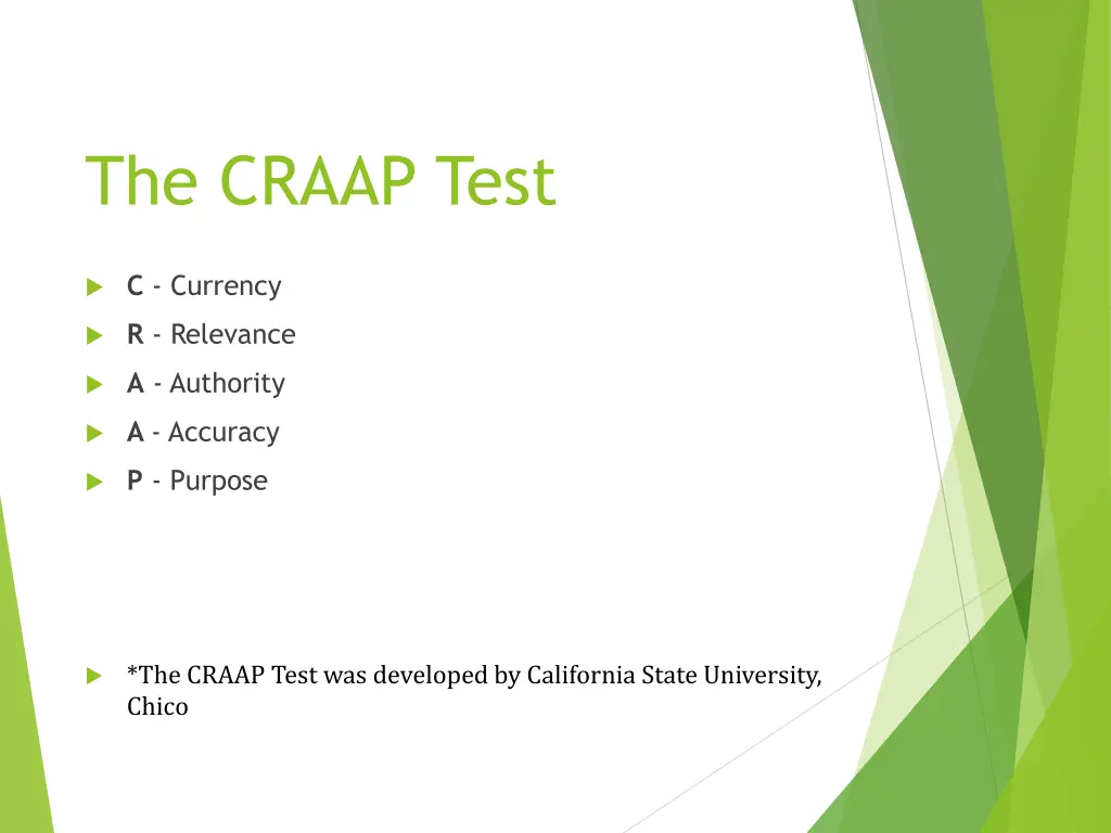 the craap test