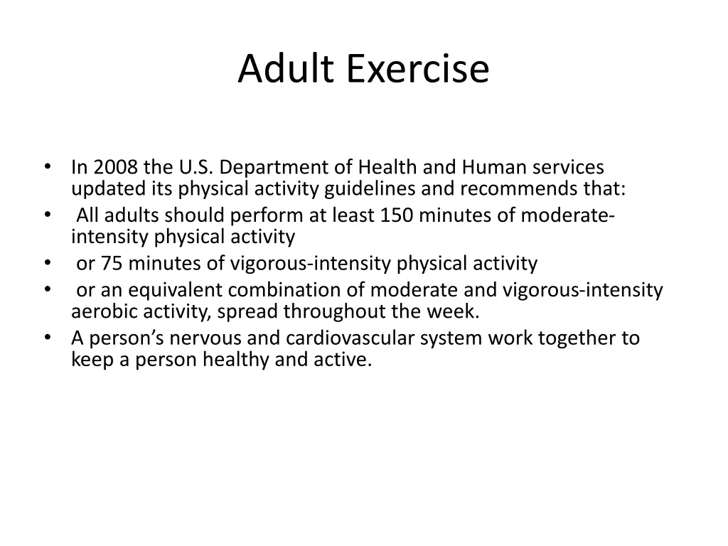 adult exercise