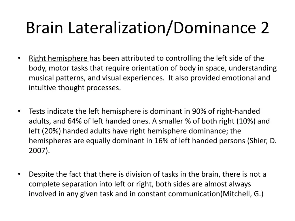 brain lateralization dominance 2