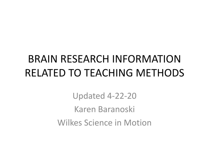 brain research information related to teaching