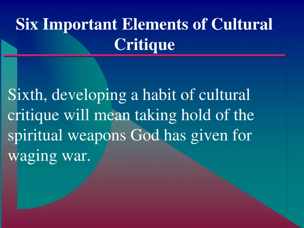 six important elements of cultural critique 5