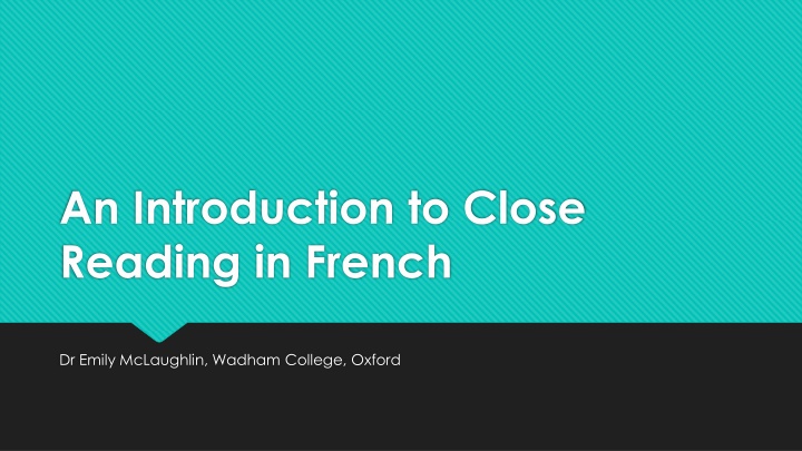 an introduction to close reading in french