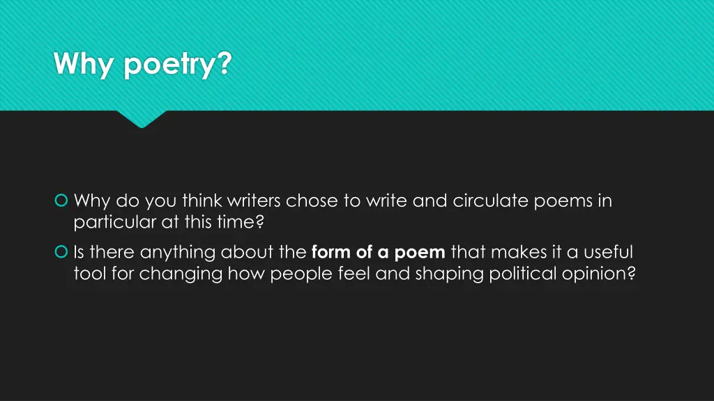 why poetry