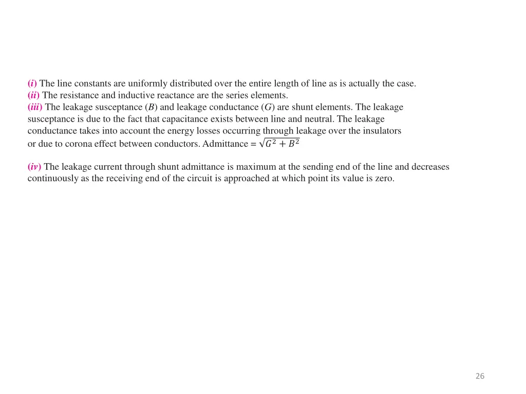 i the line constants are uniformly distributed