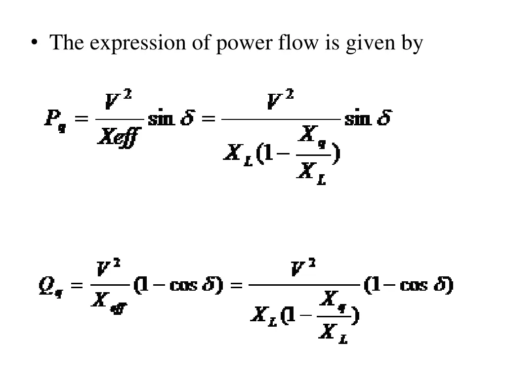 the expression of power flow is given by