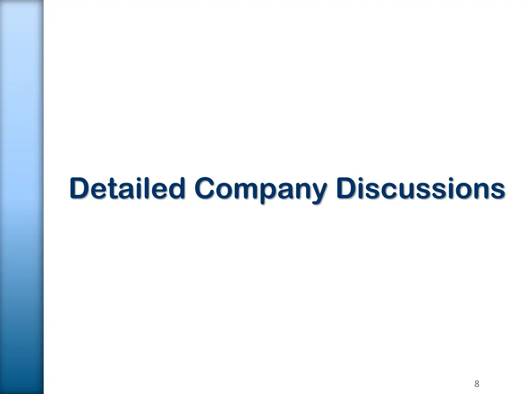 detailed company discussions