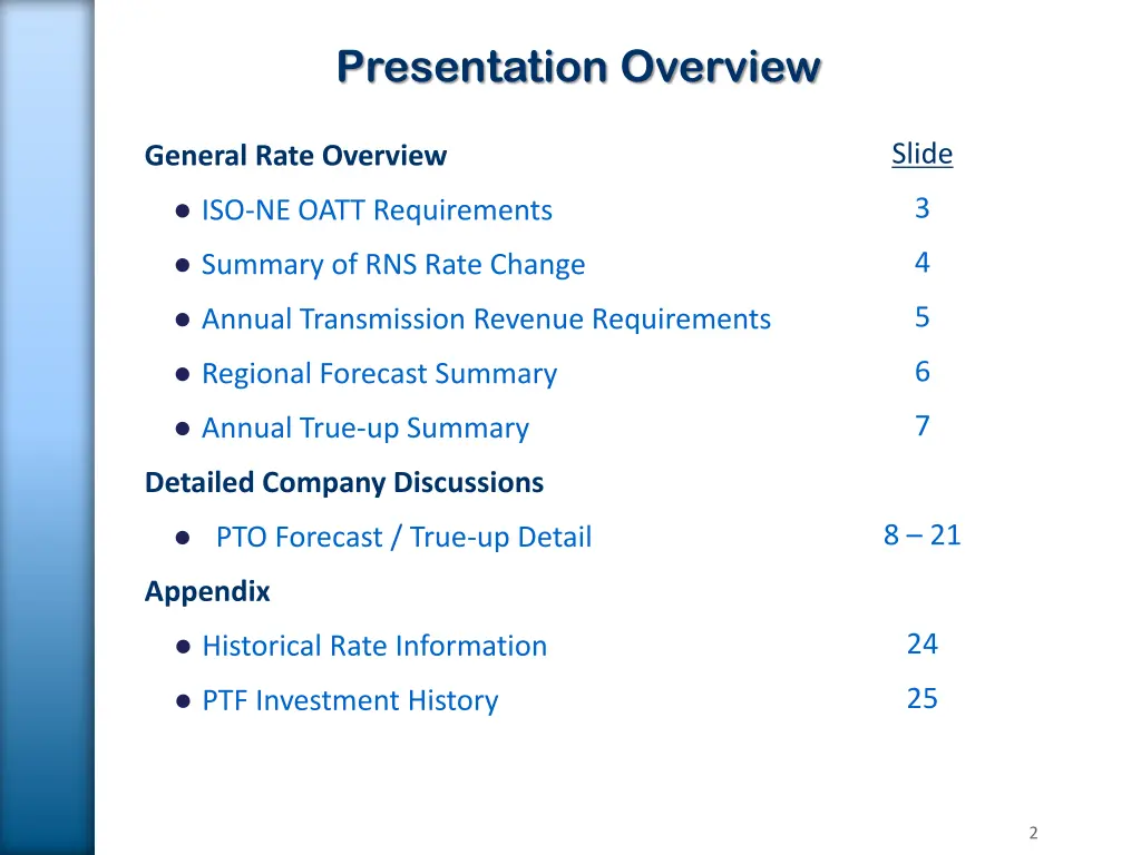 presentation overview