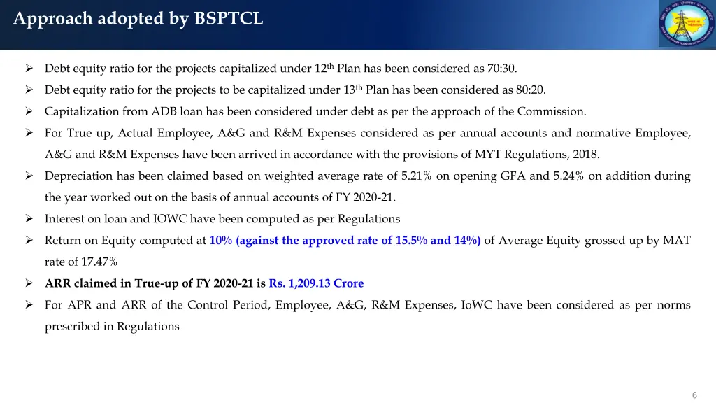 approach adopted by bsptcl