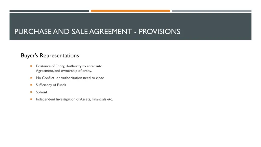 purchase and sale agreement provisions 1