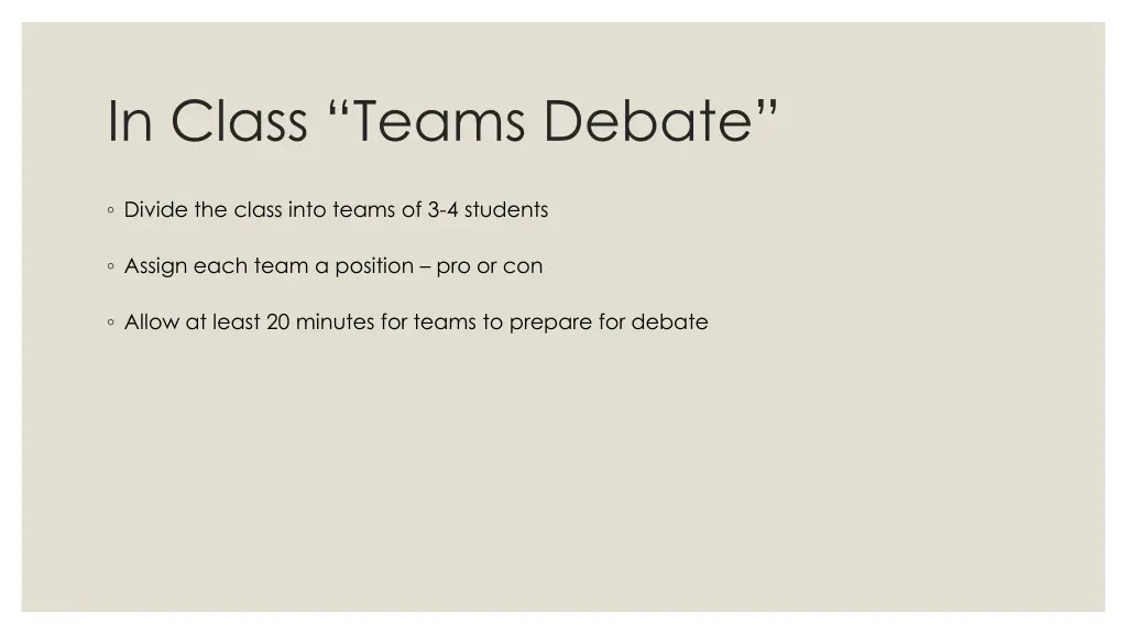 in class teams debate