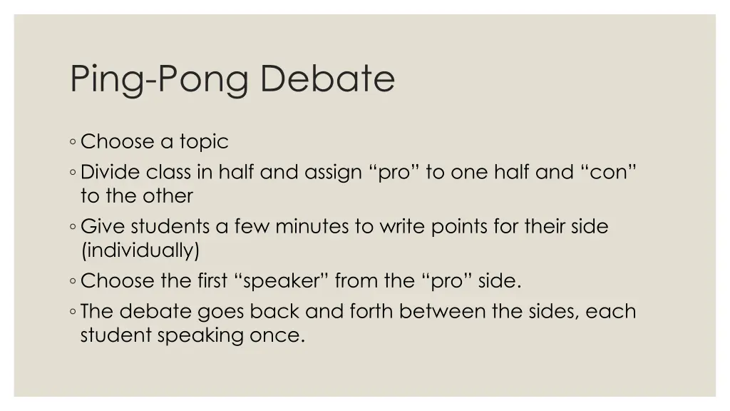 ping pong debate