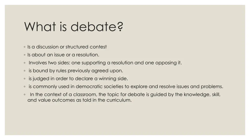 what is debate