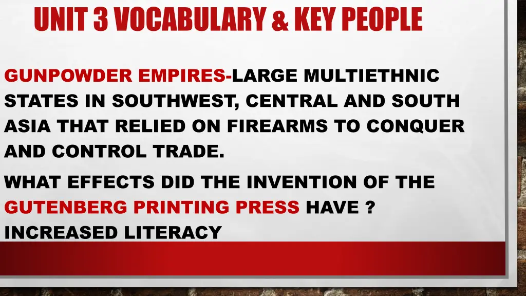 unit 3 vocabulary key people