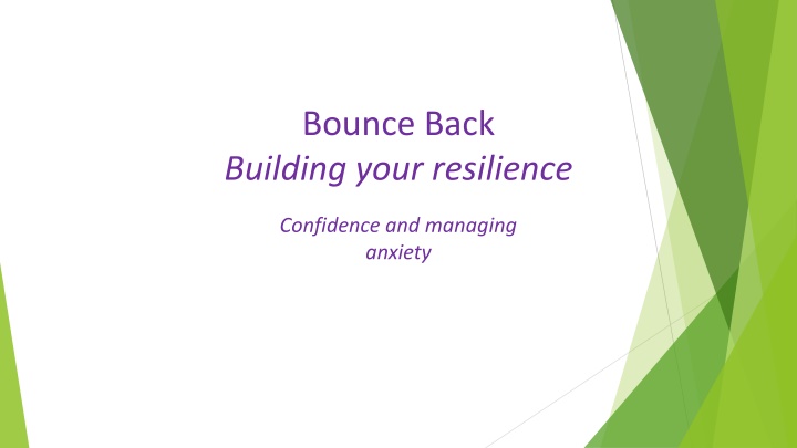 bounce back building your resilience