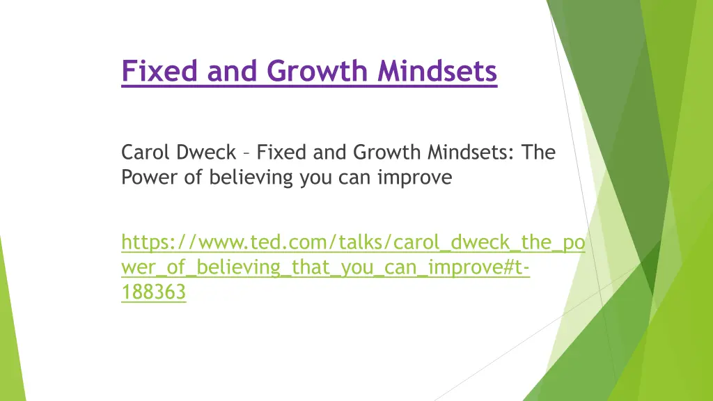 fixed and growth mindsets