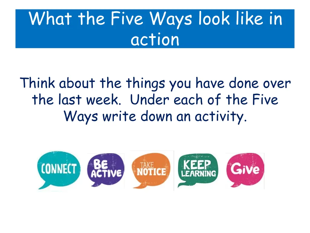 what the five ways look like in action