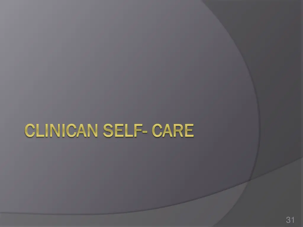 clinican self clinican self care