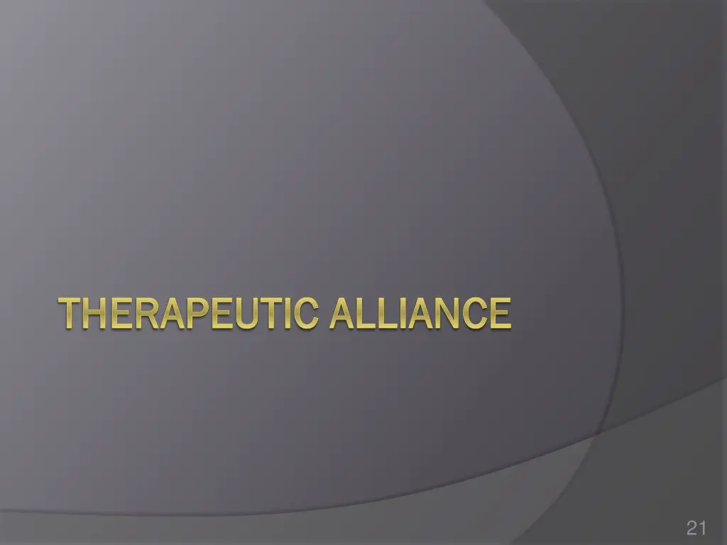 therapeutic alliance therapeutic alliance