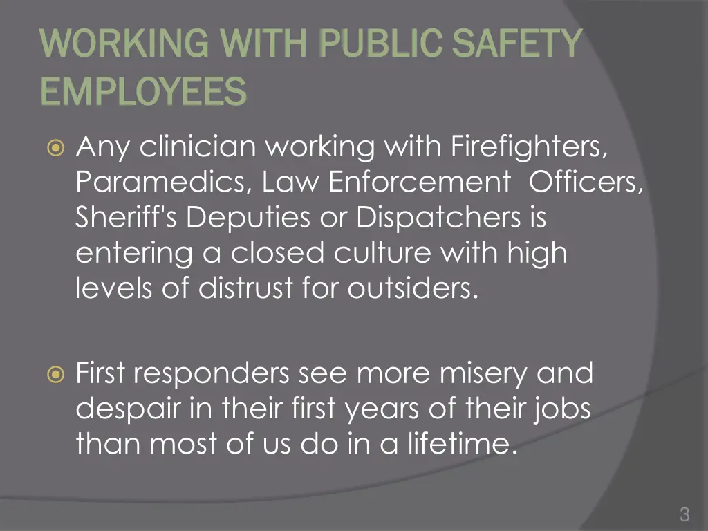 working with public safety working with public