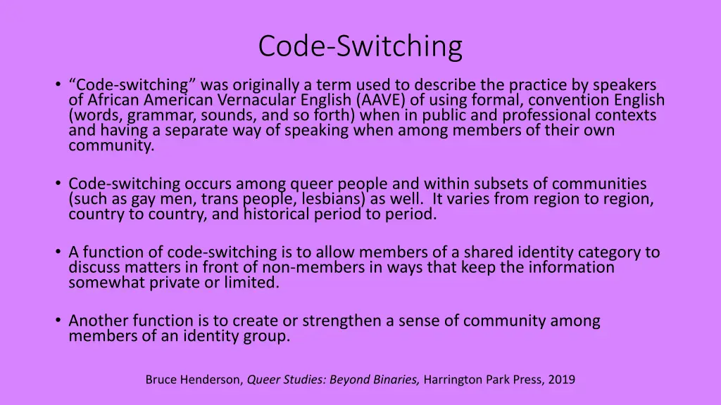 code switching