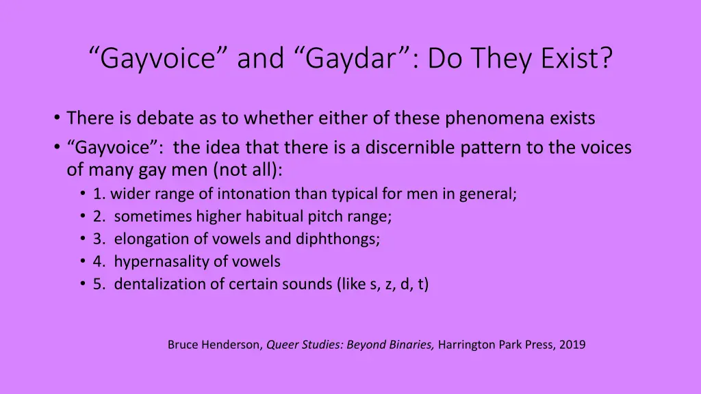 gayvoice and gaydar do they exist