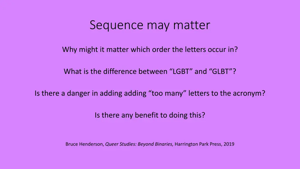 sequence may matter