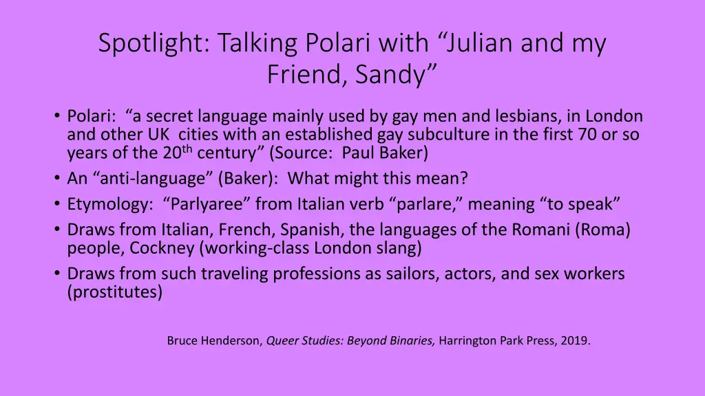 spotlight talking polari with julian