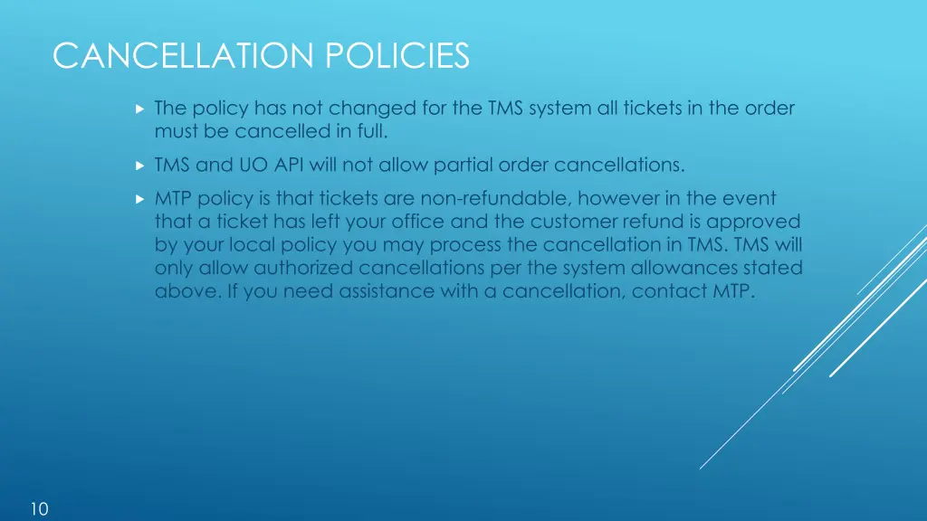 cancellation policies