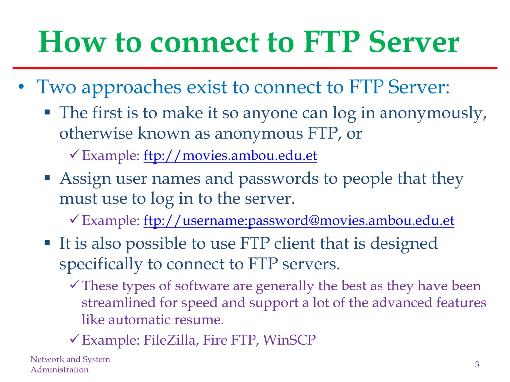 how to connect to ftp server