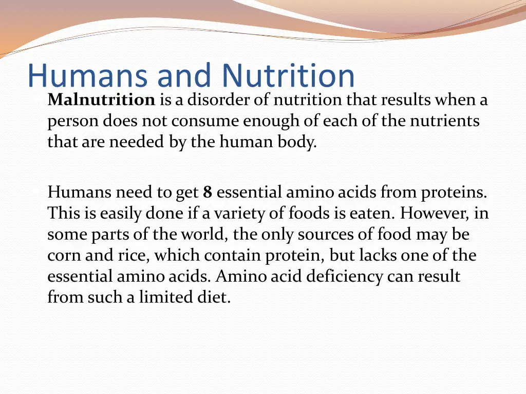 humans and nutrition malnutrition is a disorder