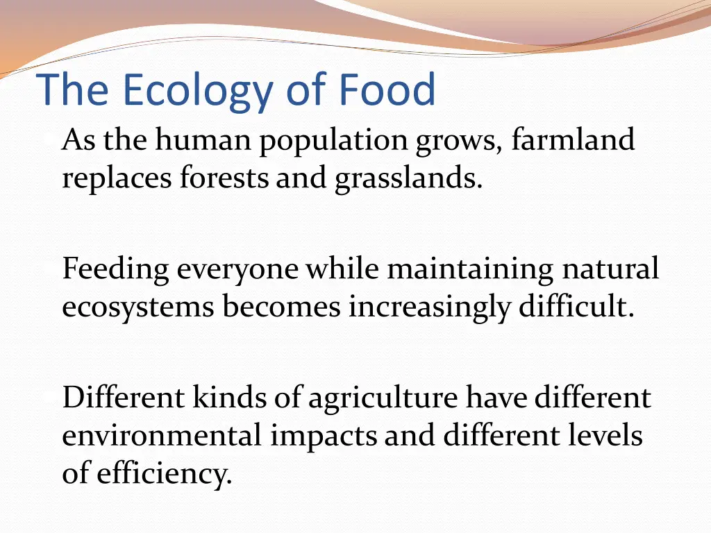 the ecology of food as the human population grows