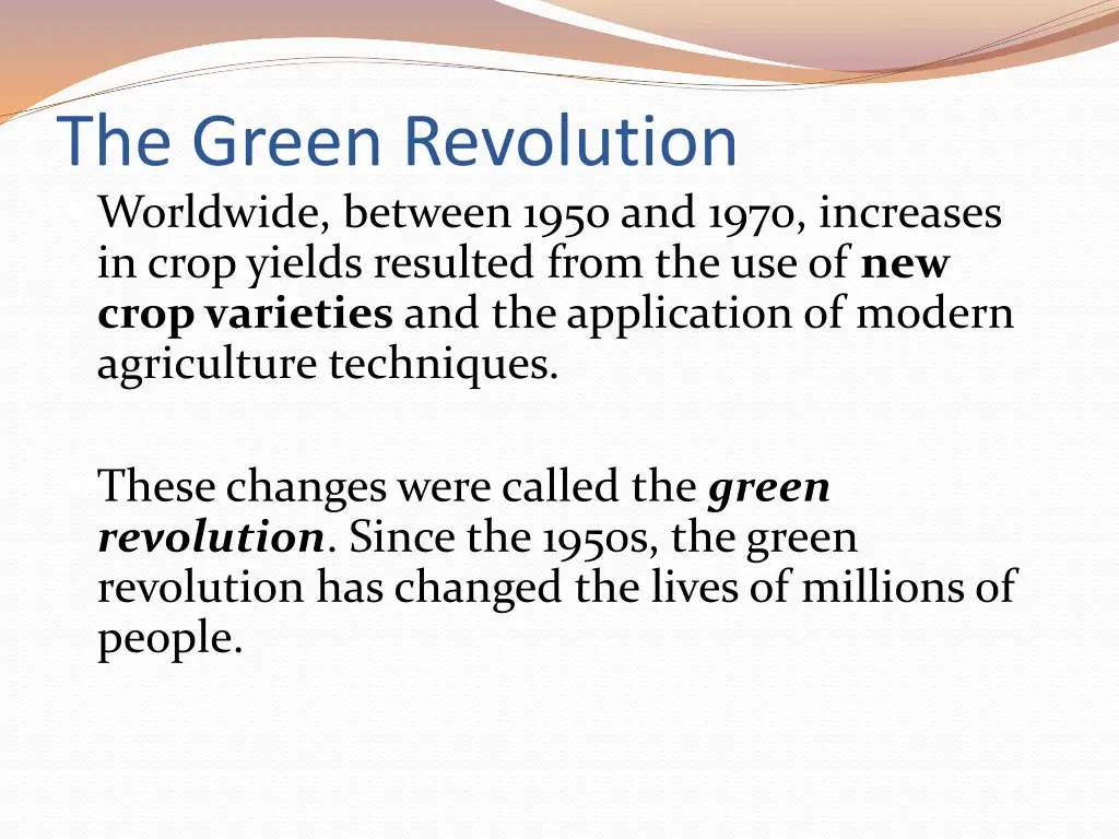 the green revolution worldwide between 1950