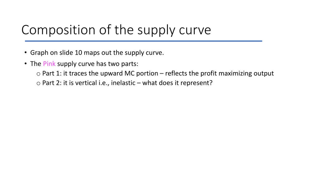 composition of the supply curve