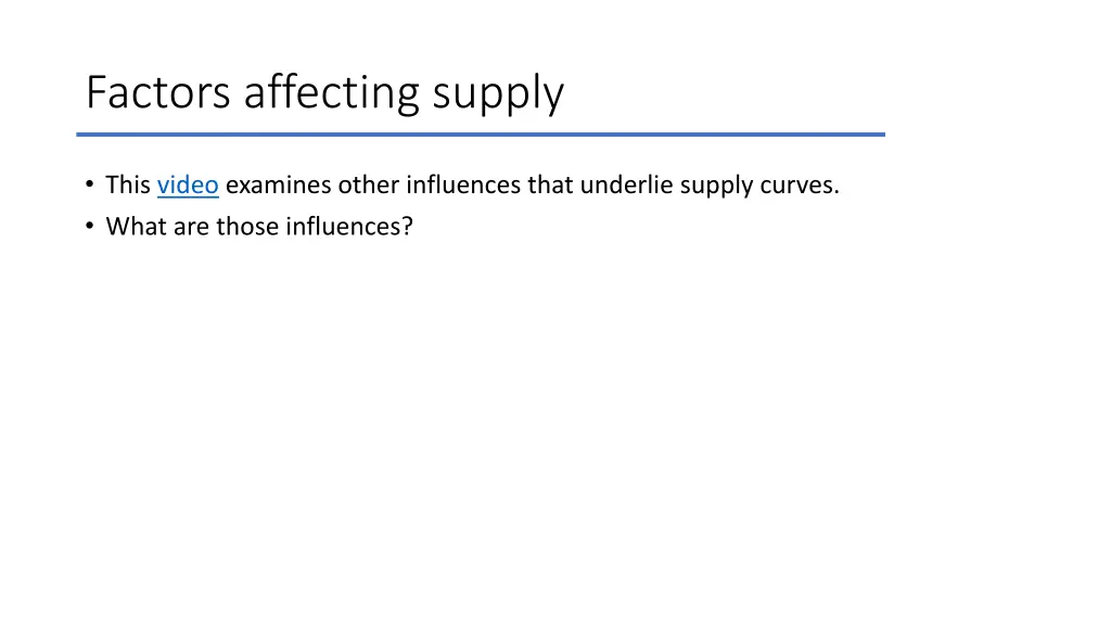 factors affecting supply