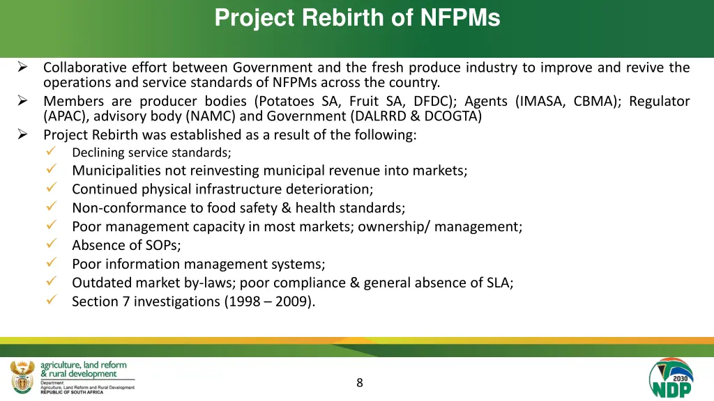 project rebirth of nfpms